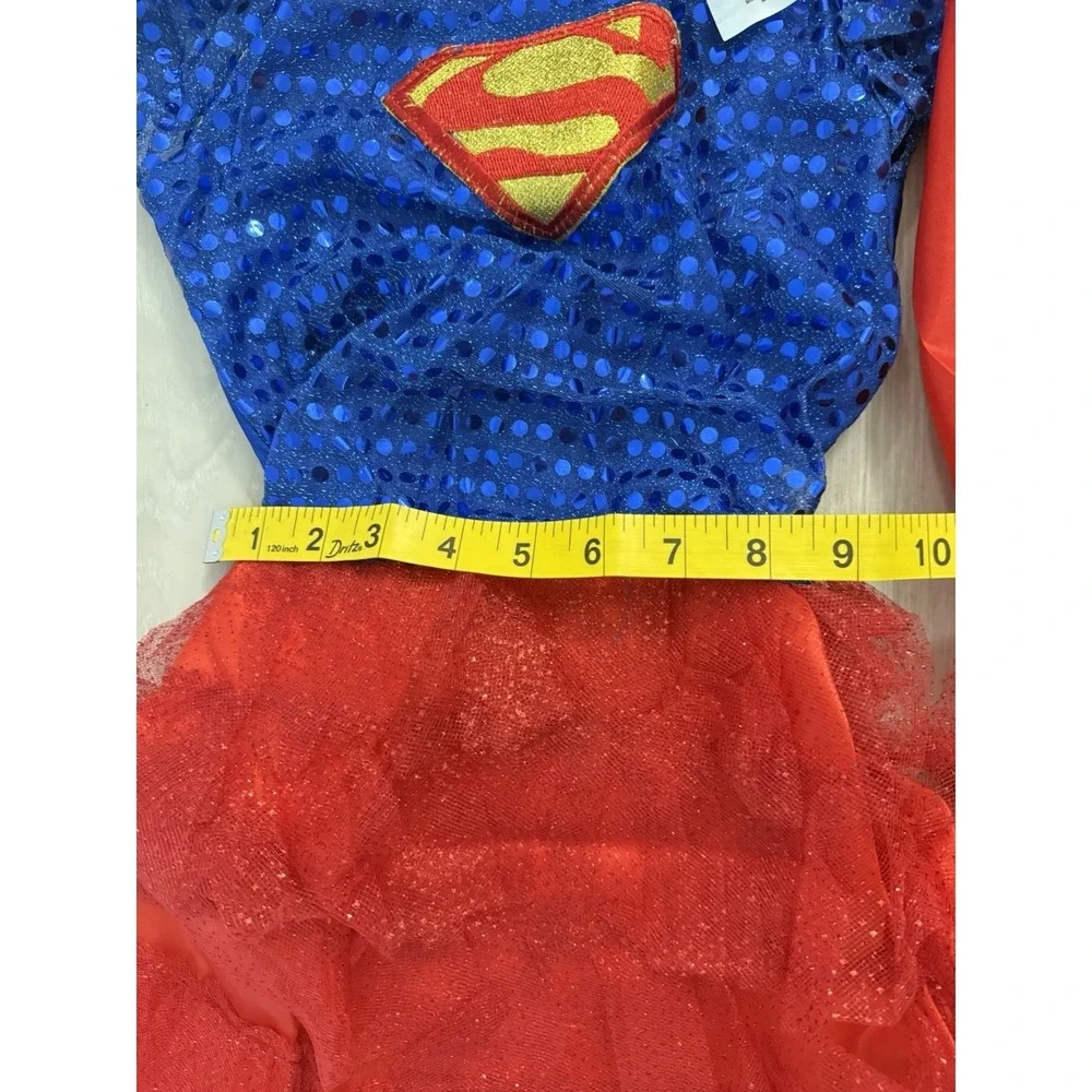 Supergirl Costume Kits Sparkle Tutu Halloween Dress Belt Mask Cape Size 8-10 M